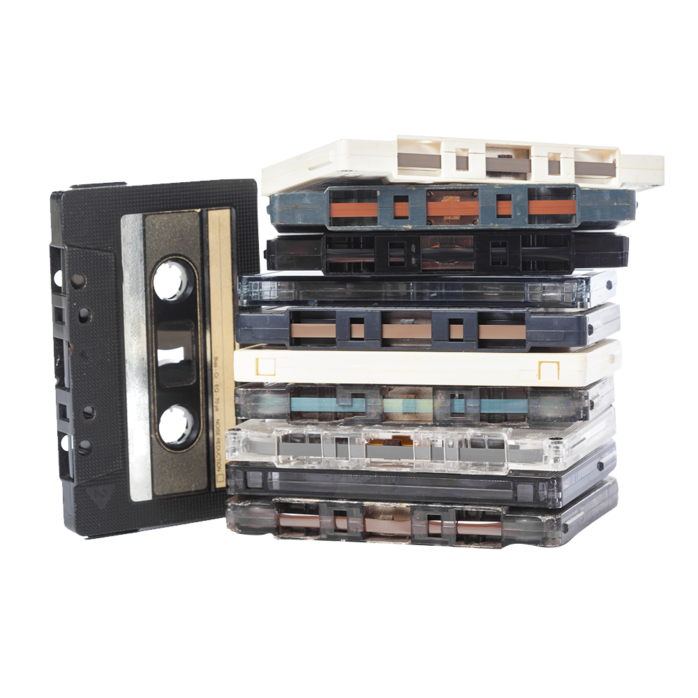 Stack of audio cassette tapes - mediatransferpros.com