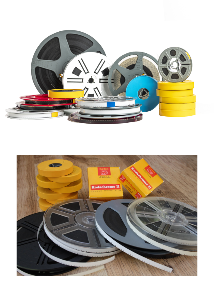 A collection of 8mm, Super 8 and 16mm film reels - Media Transfer Pros
